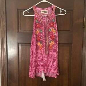 Savanna Jane Pink Geometric Floral Top